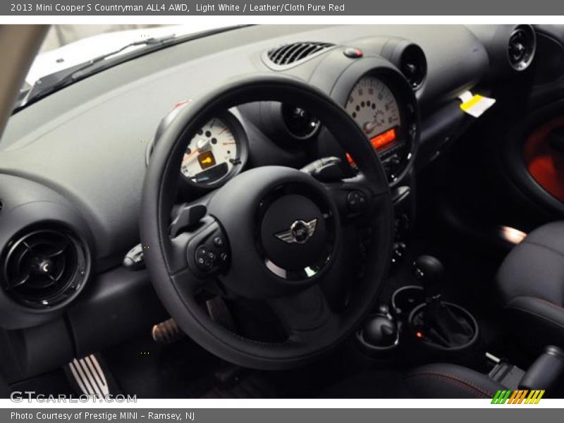 Light White / Leather/Cloth Pure Red 2013 Mini Cooper S Countryman ALL4 AWD