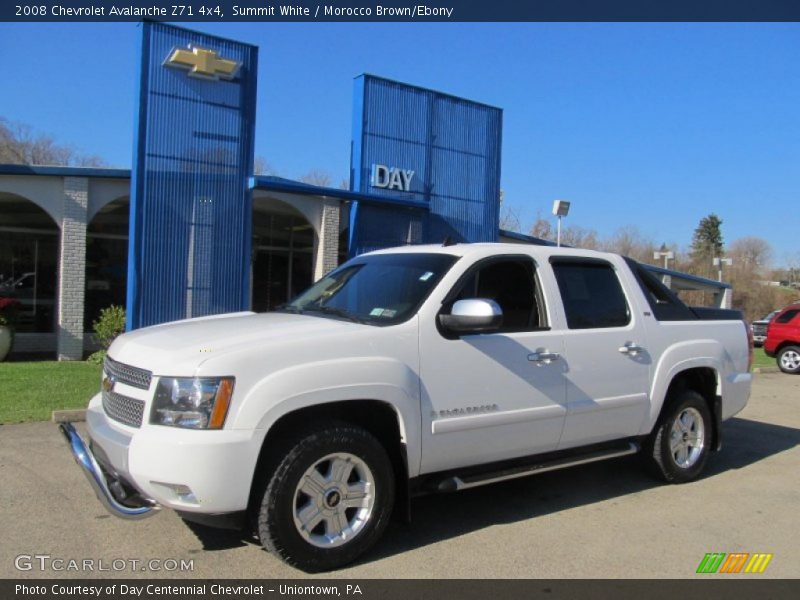 Summit White / Morocco Brown/Ebony 2008 Chevrolet Avalanche Z71 4x4