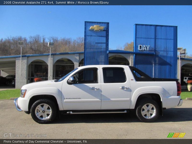 Summit White / Morocco Brown/Ebony 2008 Chevrolet Avalanche Z71 4x4