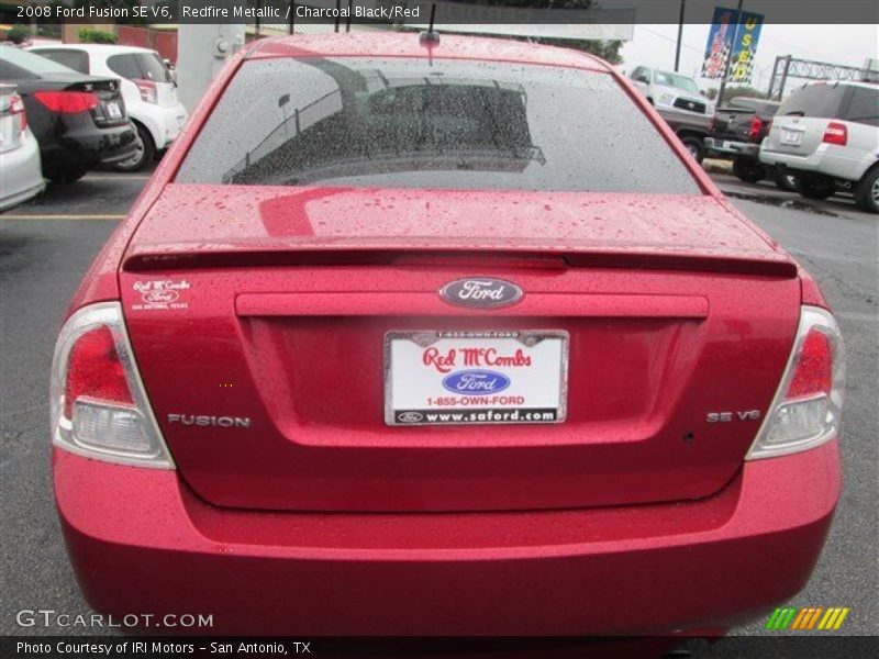 Redfire Metallic / Charcoal Black/Red 2008 Ford Fusion SE V6