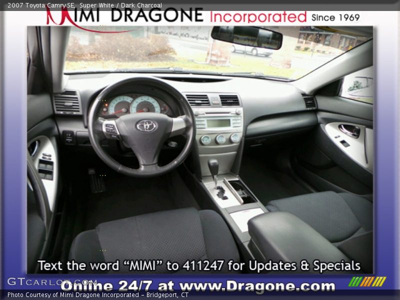 Super White / Dark Charcoal 2007 Toyota Camry SE
