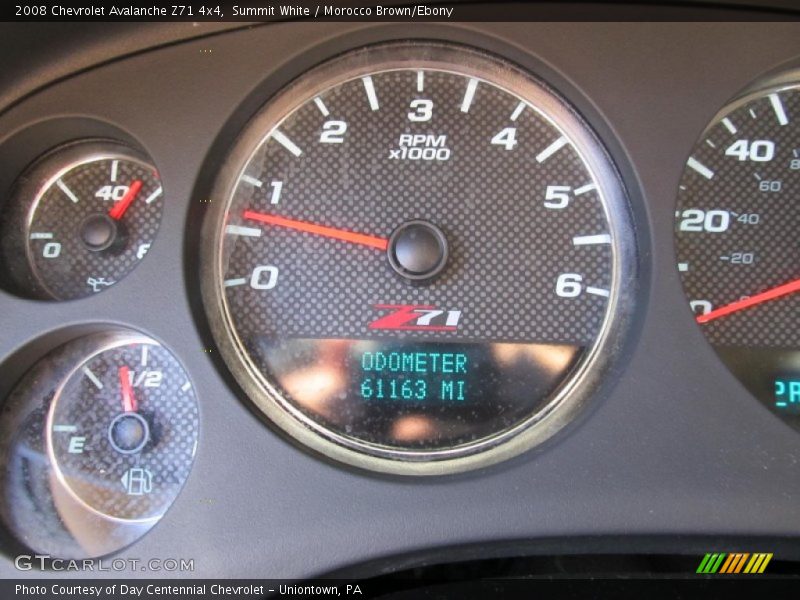 Summit White / Morocco Brown/Ebony 2008 Chevrolet Avalanche Z71 4x4