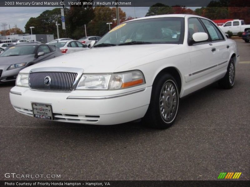 Vibrant White / Medium Parchment 2003 Mercury Grand Marquis GS