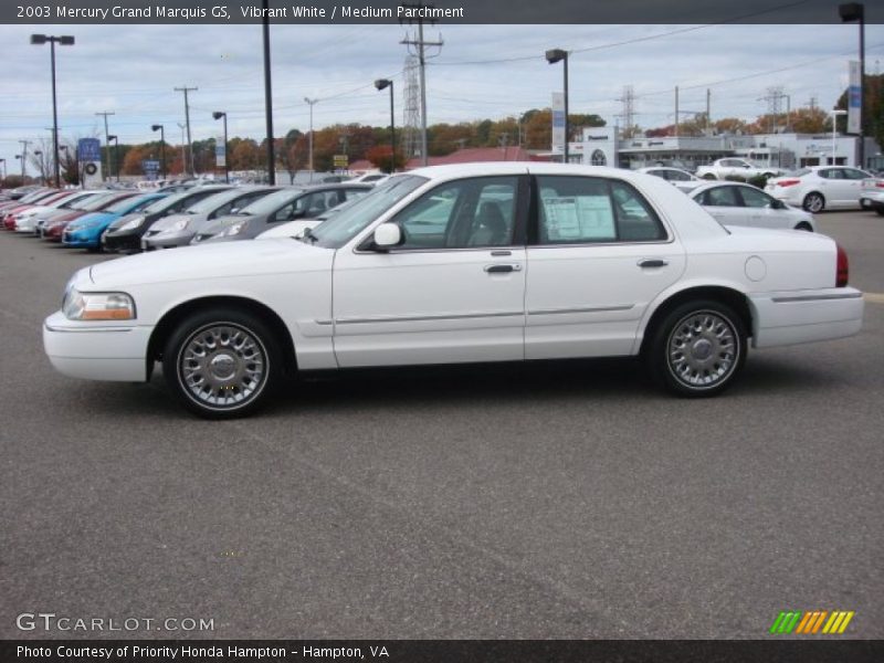 Vibrant White / Medium Parchment 2003 Mercury Grand Marquis GS