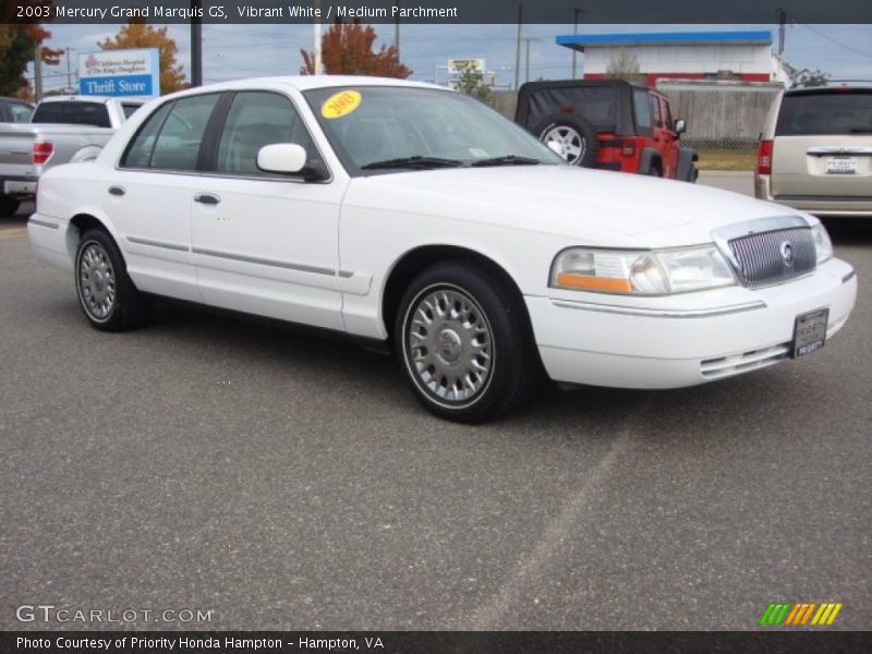 Vibrant White / Medium Parchment 2003 Mercury Grand Marquis GS
