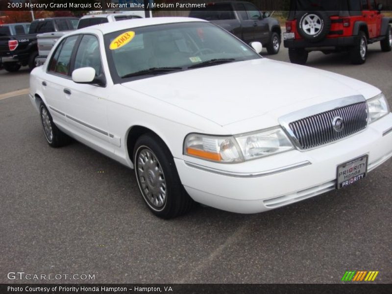 Vibrant White / Medium Parchment 2003 Mercury Grand Marquis GS