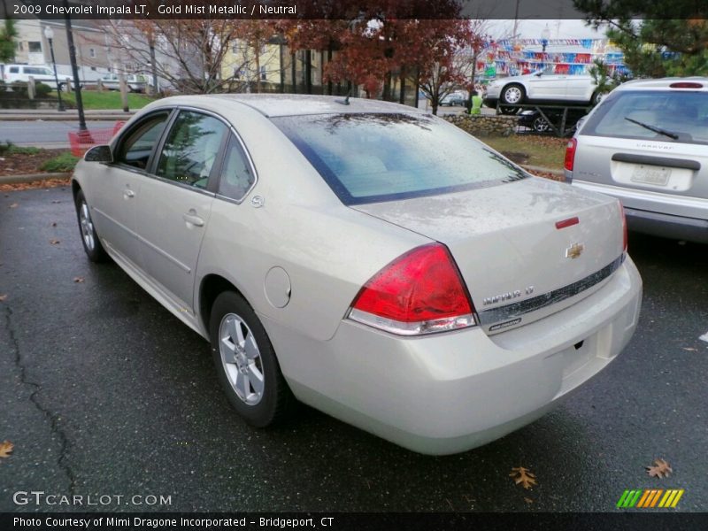 Gold Mist Metallic / Neutral 2009 Chevrolet Impala LT