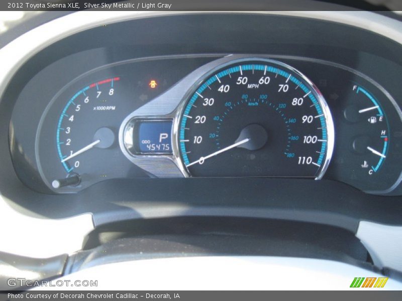 Silver Sky Metallic / Light Gray 2012 Toyota Sienna XLE