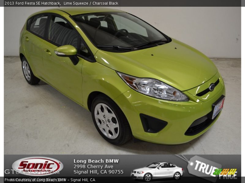 Lime Squeeze / Charcoal Black 2013 Ford Fiesta SE Hatchback