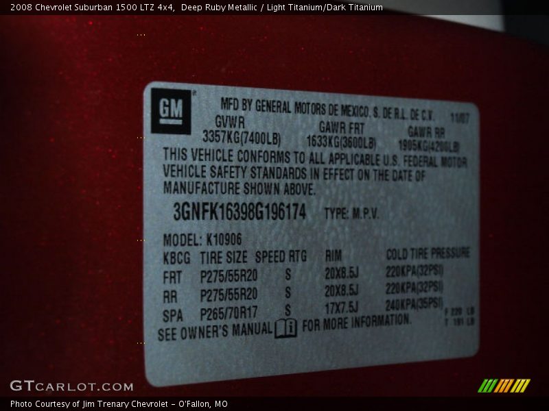 Deep Ruby Metallic / Light Titanium/Dark Titanium 2008 Chevrolet Suburban 1500 LTZ 4x4