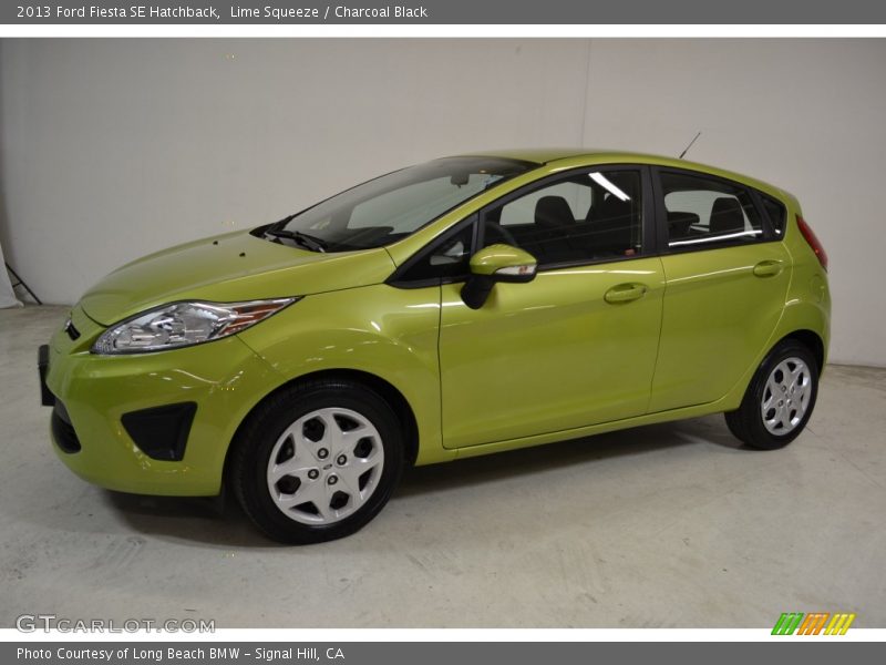 Lime Squeeze / Charcoal Black 2013 Ford Fiesta SE Hatchback