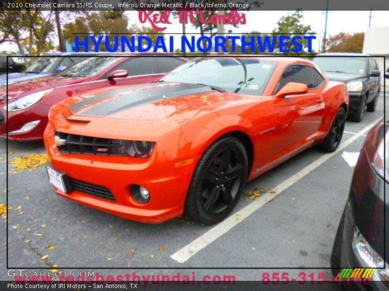 Inferno Orange Metallic / Black/Inferno Orange 2010 Chevrolet Camaro SS/RS Coupe