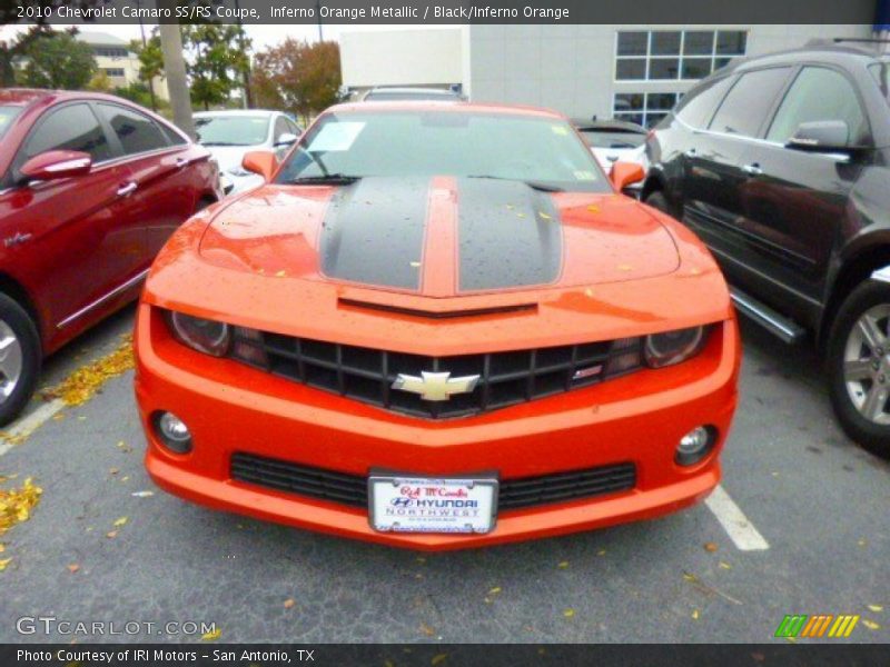 Inferno Orange Metallic / Black/Inferno Orange 2010 Chevrolet Camaro SS/RS Coupe