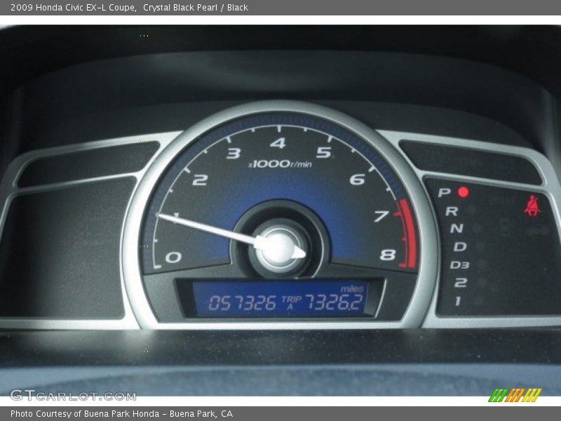 Crystal Black Pearl / Black 2009 Honda Civic EX-L Coupe