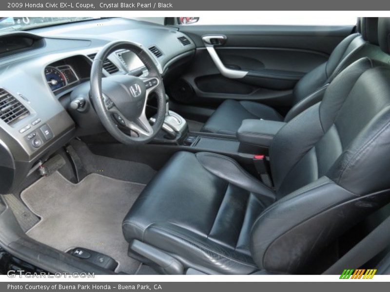 Crystal Black Pearl / Black 2009 Honda Civic EX-L Coupe