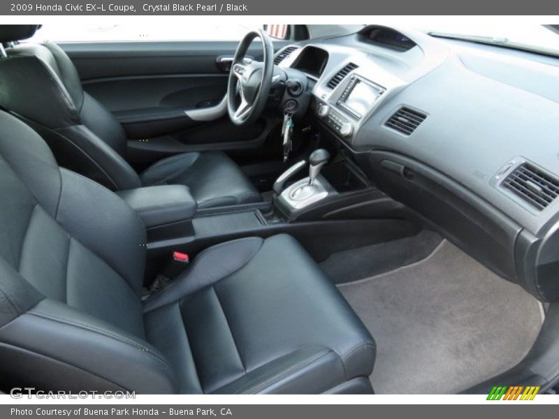 Crystal Black Pearl / Black 2009 Honda Civic EX-L Coupe