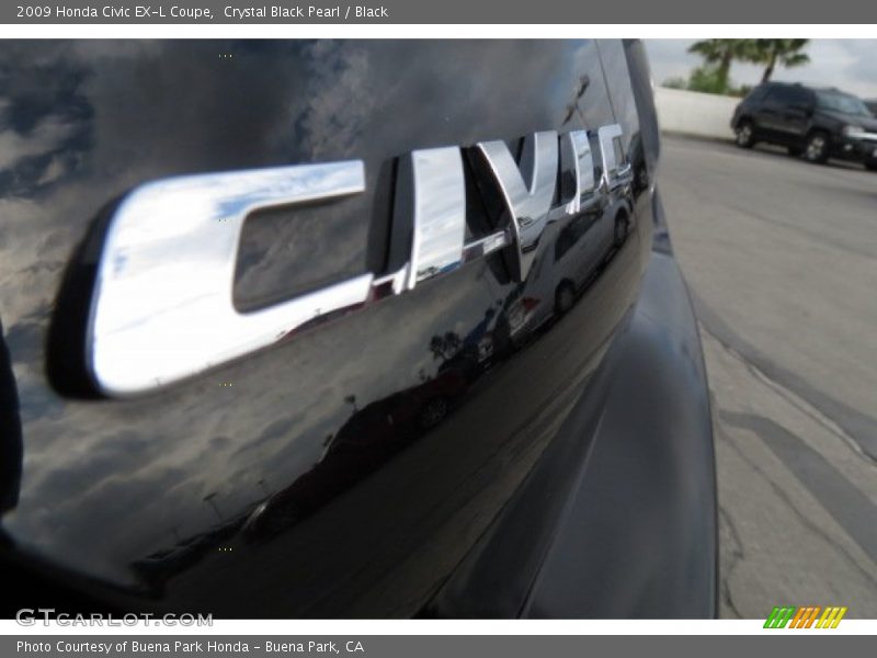 Crystal Black Pearl / Black 2009 Honda Civic EX-L Coupe
