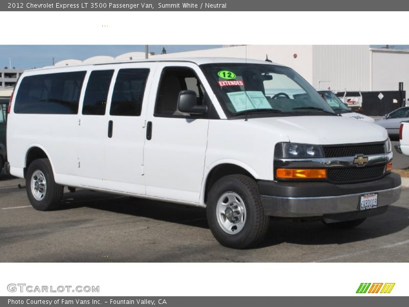 Summit White / Neutral 2012 Chevrolet Express LT 3500 Passenger Van