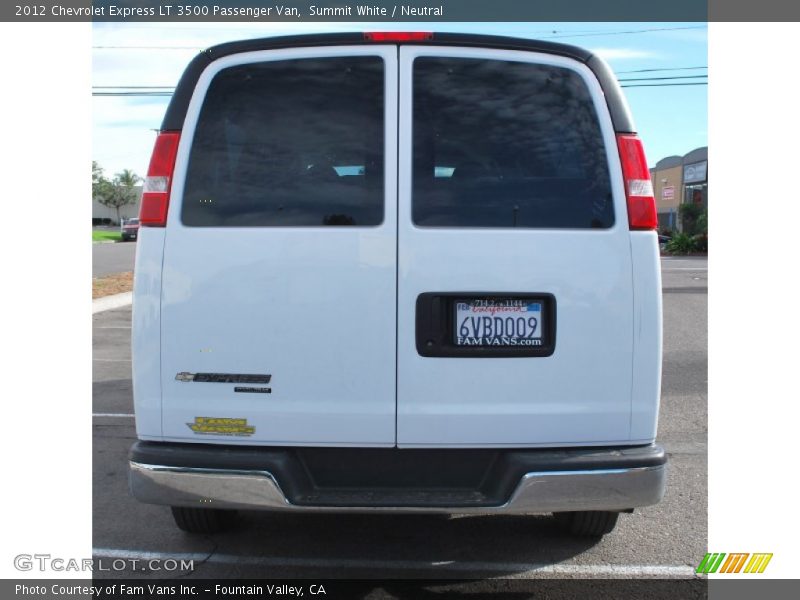 Summit White / Neutral 2012 Chevrolet Express LT 3500 Passenger Van