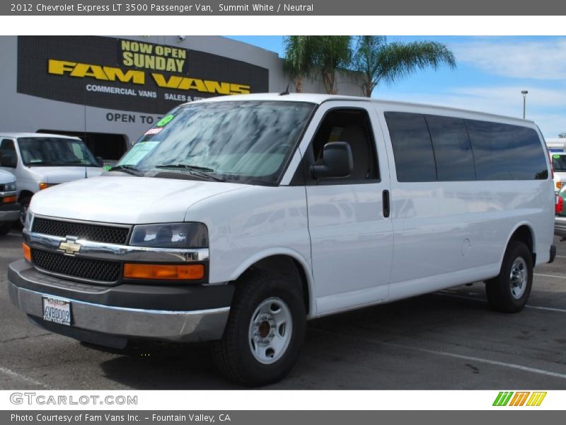 Summit White / Neutral 2012 Chevrolet Express LT 3500 Passenger Van