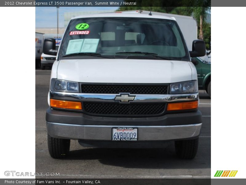 Summit White / Neutral 2012 Chevrolet Express LT 3500 Passenger Van