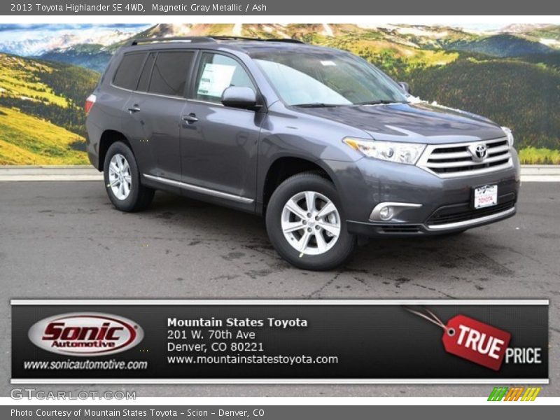Magnetic Gray Metallic / Ash 2013 Toyota Highlander SE 4WD