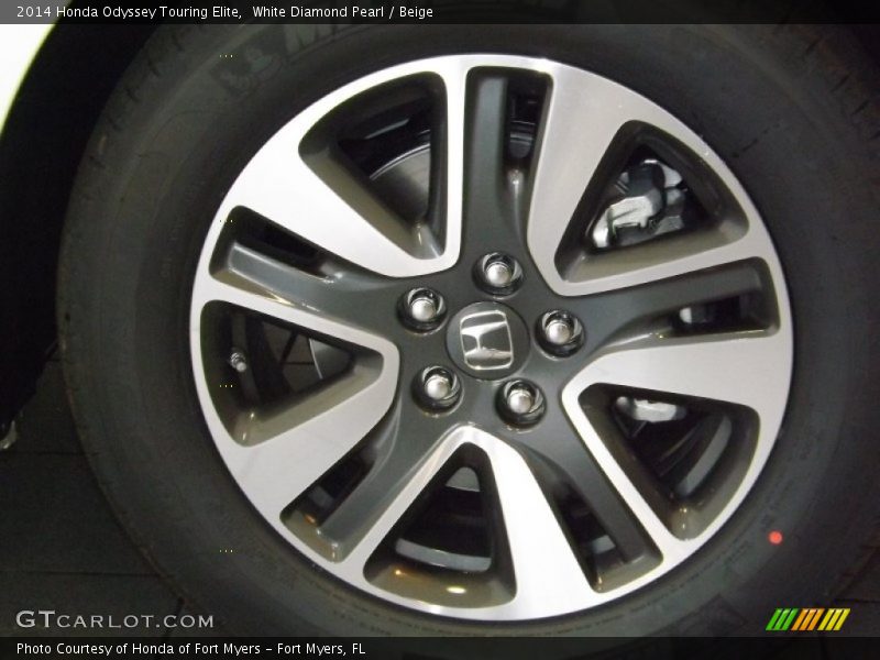 White Diamond Pearl / Beige 2014 Honda Odyssey Touring Elite