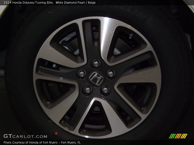 White Diamond Pearl / Beige 2014 Honda Odyssey Touring Elite