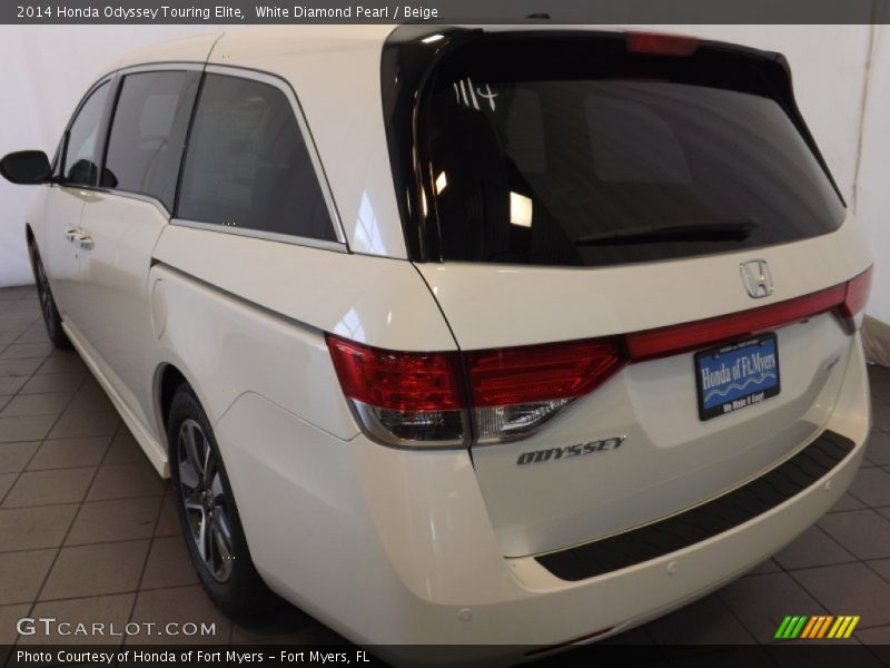 White Diamond Pearl / Beige 2014 Honda Odyssey Touring Elite