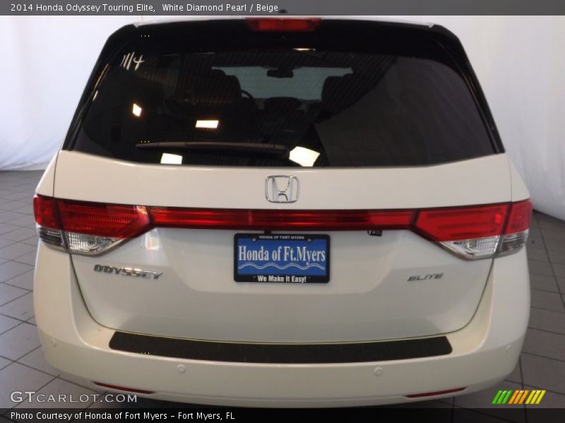 White Diamond Pearl / Beige 2014 Honda Odyssey Touring Elite