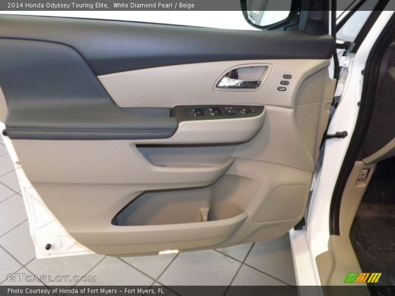 White Diamond Pearl / Beige 2014 Honda Odyssey Touring Elite