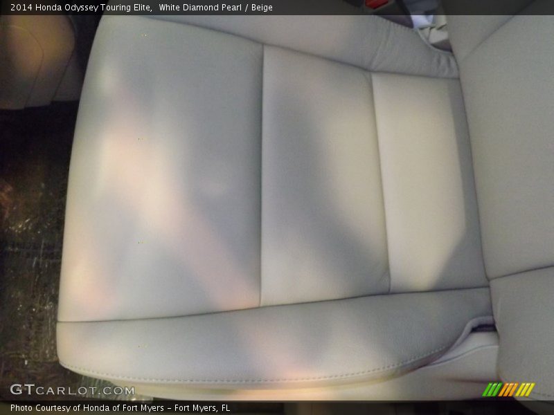 White Diamond Pearl / Beige 2014 Honda Odyssey Touring Elite