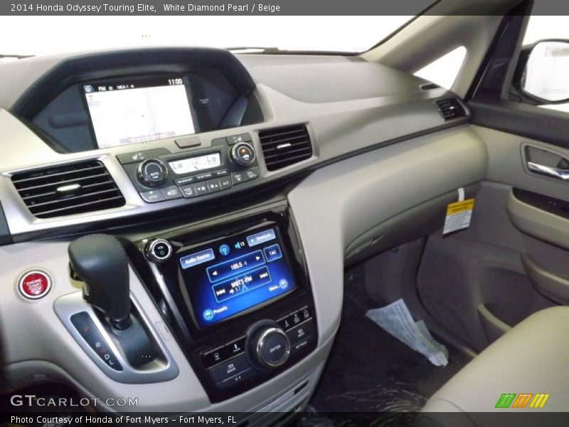 White Diamond Pearl / Beige 2014 Honda Odyssey Touring Elite
