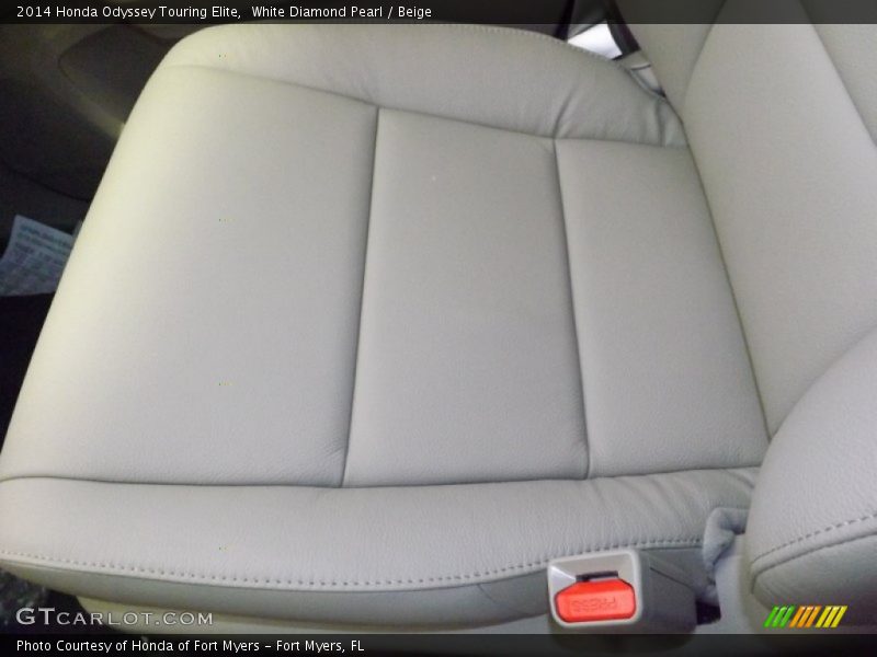 White Diamond Pearl / Beige 2014 Honda Odyssey Touring Elite