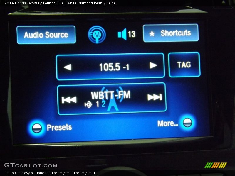 White Diamond Pearl / Beige 2014 Honda Odyssey Touring Elite