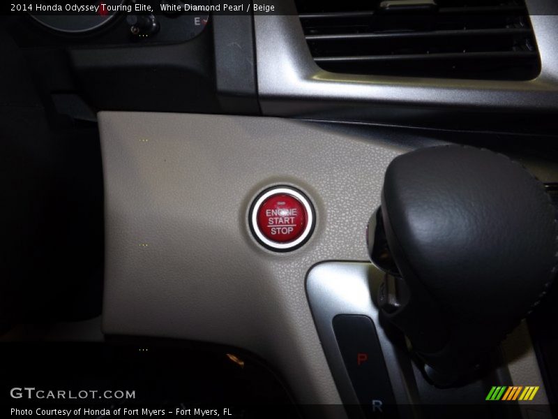 White Diamond Pearl / Beige 2014 Honda Odyssey Touring Elite