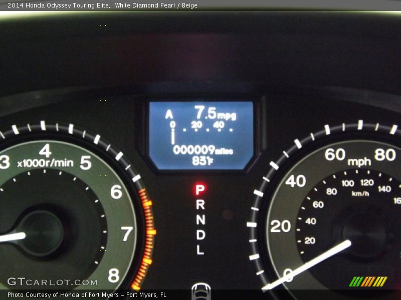 White Diamond Pearl / Beige 2014 Honda Odyssey Touring Elite