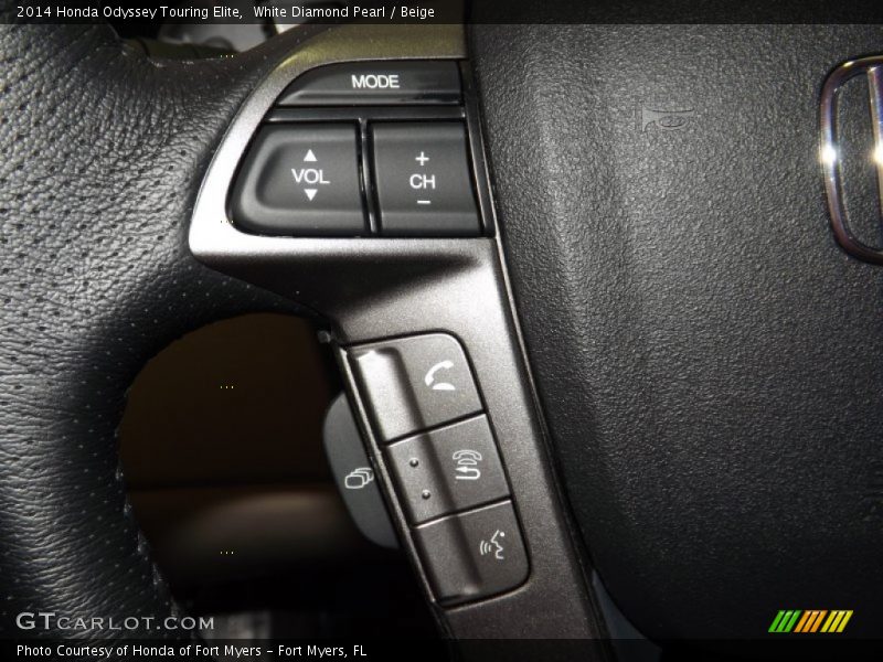 White Diamond Pearl / Beige 2014 Honda Odyssey Touring Elite