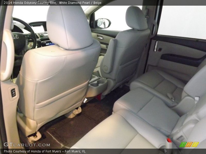 White Diamond Pearl / Beige 2014 Honda Odyssey Touring Elite