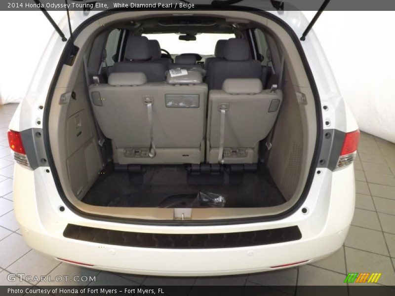 White Diamond Pearl / Beige 2014 Honda Odyssey Touring Elite