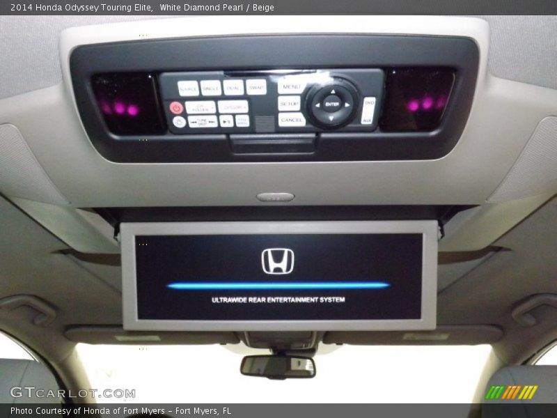 White Diamond Pearl / Beige 2014 Honda Odyssey Touring Elite