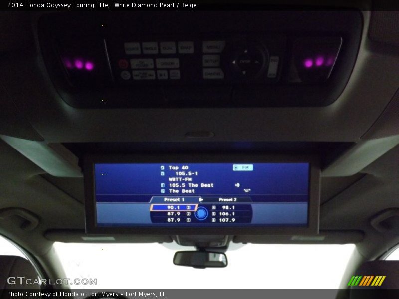 White Diamond Pearl / Beige 2014 Honda Odyssey Touring Elite