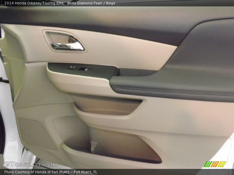 White Diamond Pearl / Beige 2014 Honda Odyssey Touring Elite