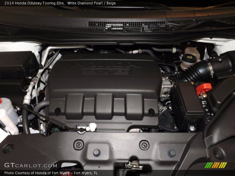 White Diamond Pearl / Beige 2014 Honda Odyssey Touring Elite