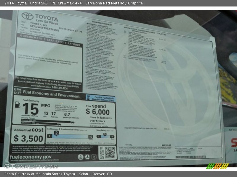 Barcelona Red Metallic / Graphite 2014 Toyota Tundra SR5 TRD Crewmax 4x4