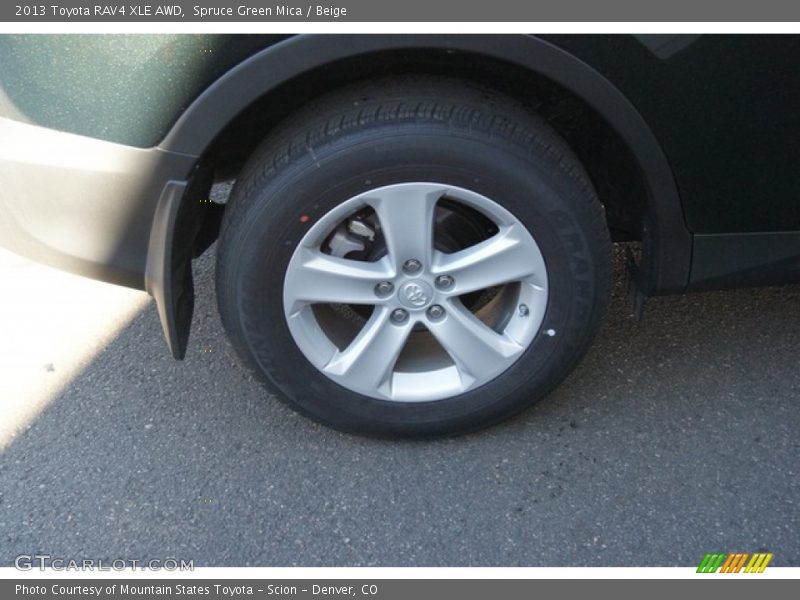 Spruce Green Mica / Beige 2013 Toyota RAV4 XLE AWD