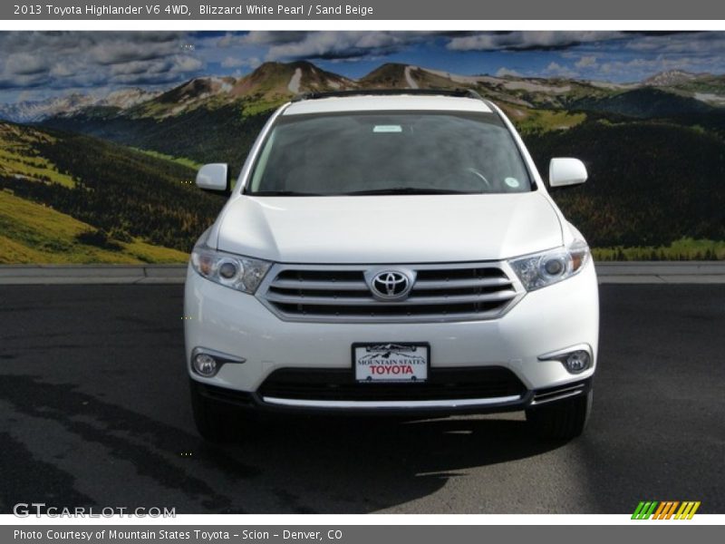 Blizzard White Pearl / Sand Beige 2013 Toyota Highlander V6 4WD