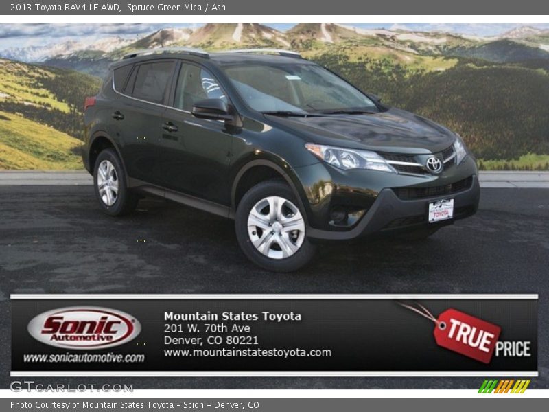 Spruce Green Mica / Ash 2013 Toyota RAV4 LE AWD