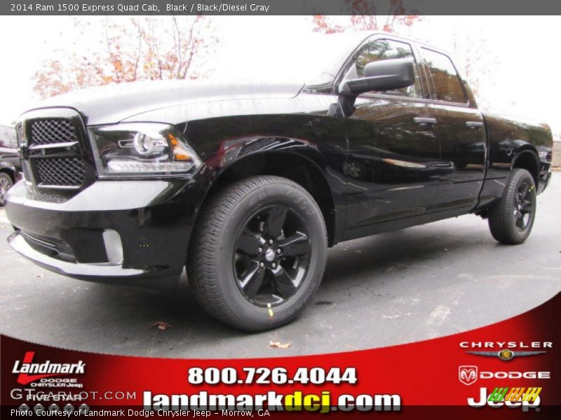 Black / Black/Diesel Gray 2014 Ram 1500 Express Quad Cab