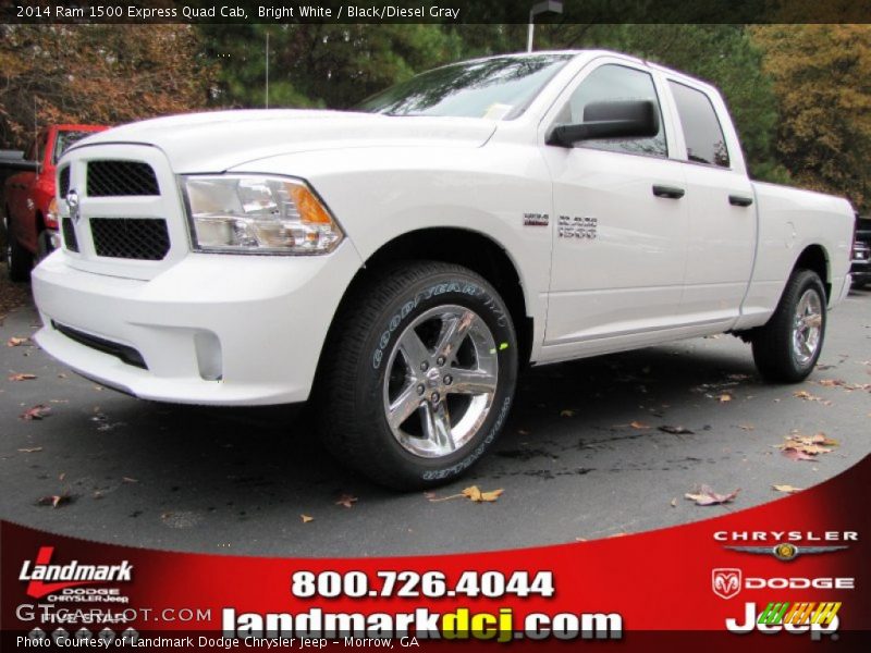 Bright White / Black/Diesel Gray 2014 Ram 1500 Express Quad Cab